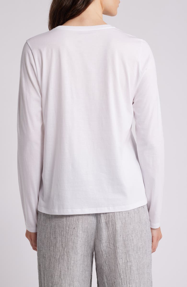 Eileen Fisher Long Sleeve Organic Cotton T-Shirt, Alternate, color, White