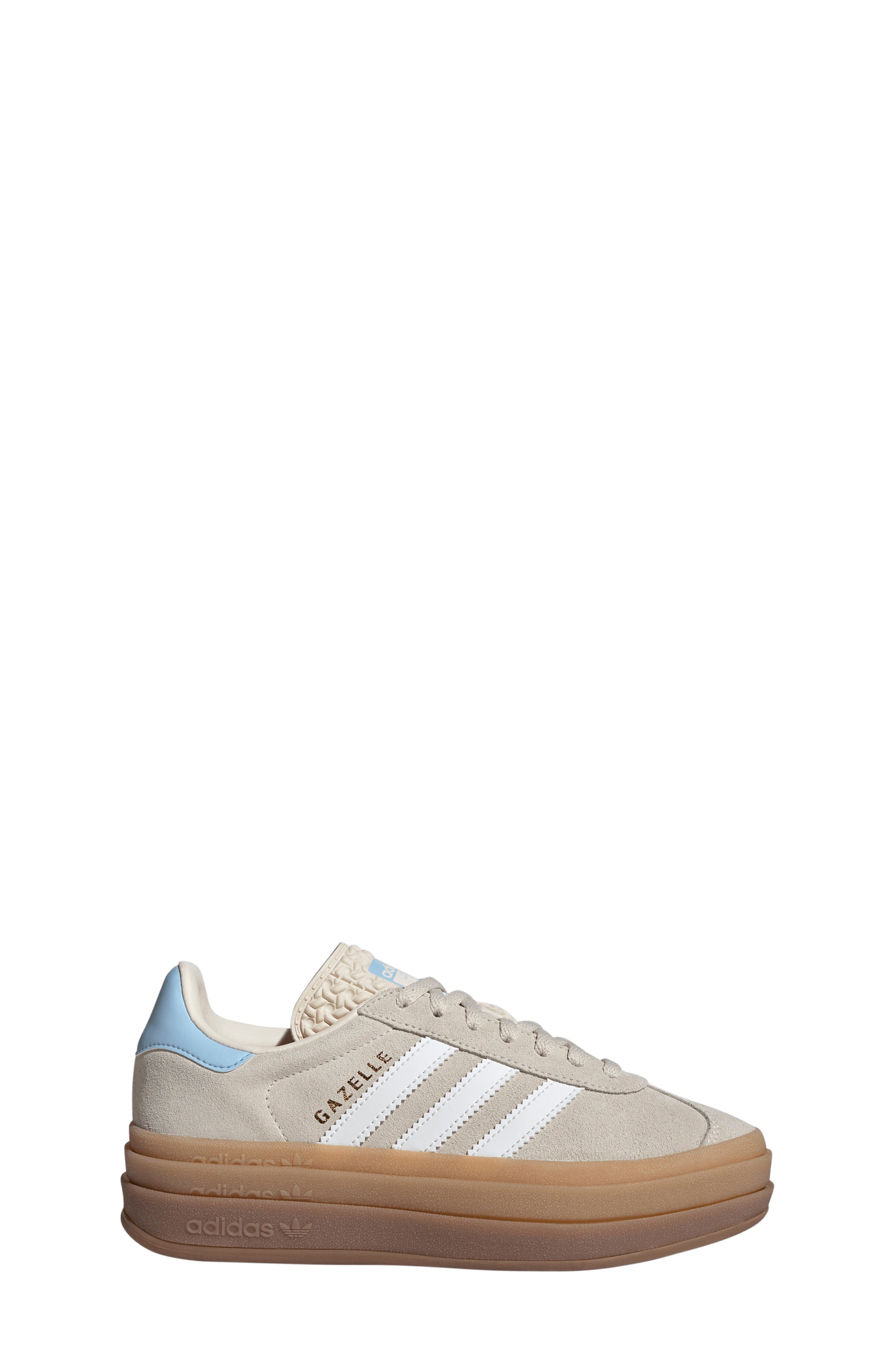 adidas Kids' Gazelle Bold Sneaker, Alternate, color, White/ Cloud White/ Clear Sky