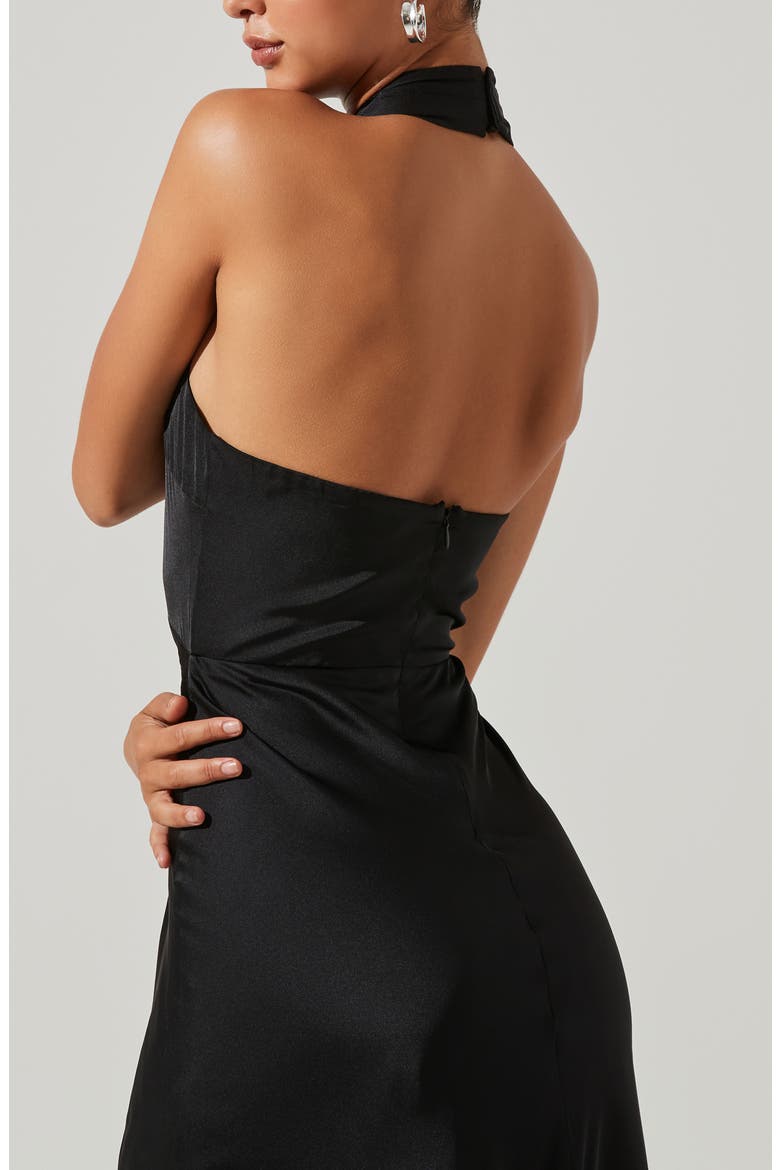 marissa satin halter neck midi dress ASTR the Label Cocktail (Women) Ladies dresses