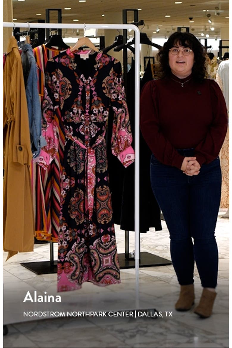 Nora Print Long Sleeve Maxi Shirtdress video