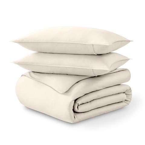 400 Thread Count Organic Cotton Sateen Duvet Cover and Sham Set