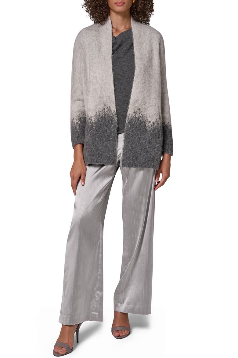 Ombre Shawl Neck Cardigan, Alternate, color, GREY OMBRE