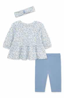 Ribbons Floral Tunic Top, Pants & Headband Set