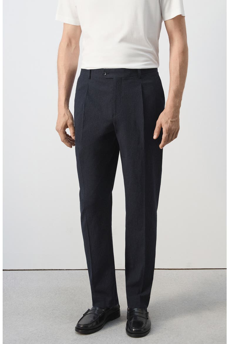 Slim Fit Seersucker Pants, Alternate, color, NAVY