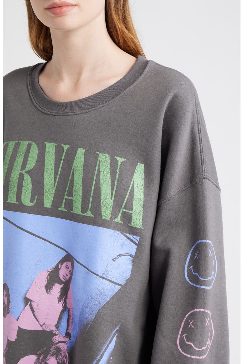 Nirvana Cotton Blend Sweatshirt, Alternate, color, CHARCOAL
