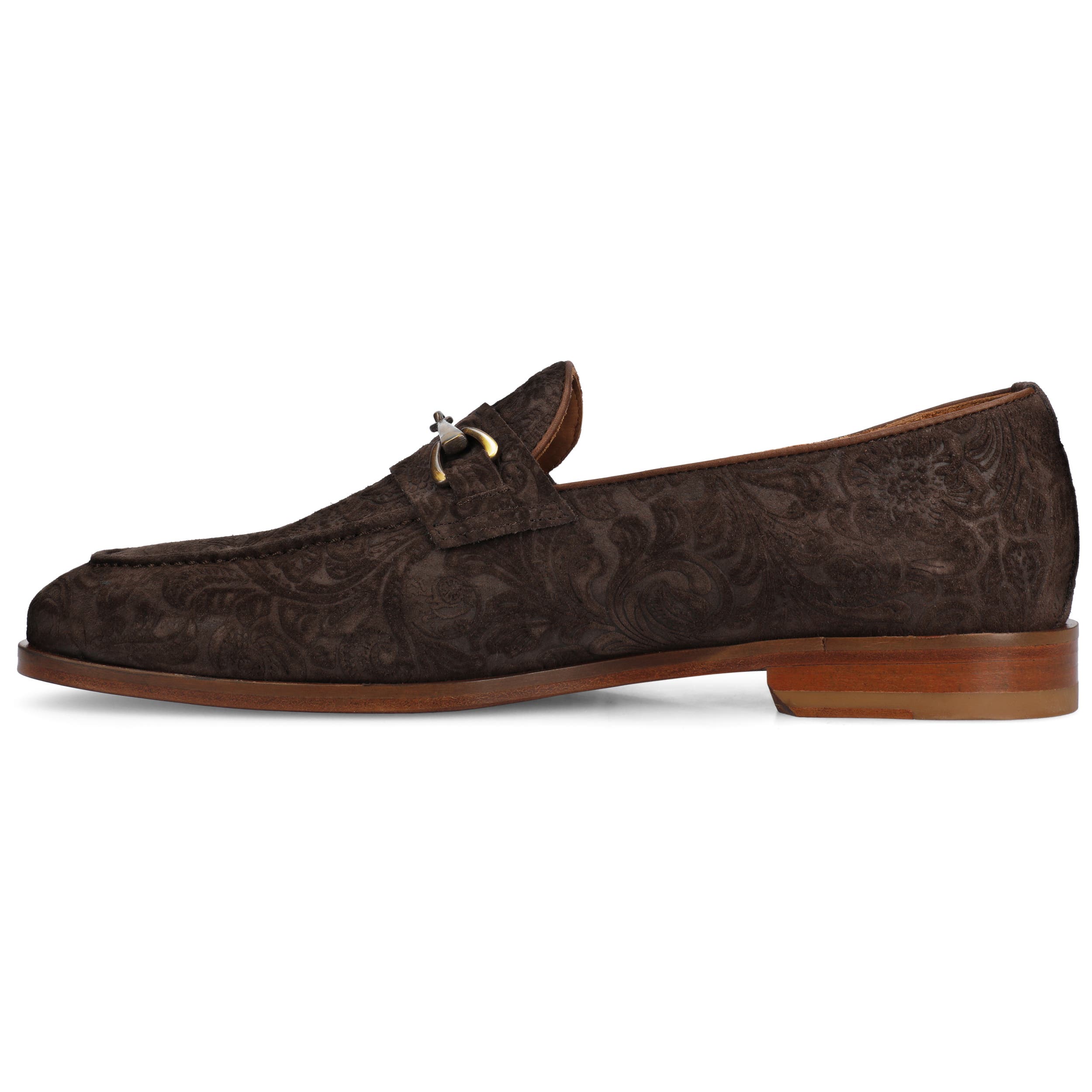 Men's Russell Bit Loafer, Alternate, color, Chocolate Floral Suede