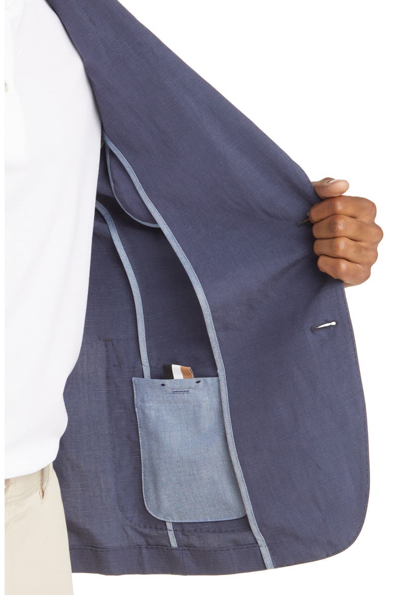 Hugo Boss Hanry Linen Blend Sport Coat, Alternate, color, DARK BLUE