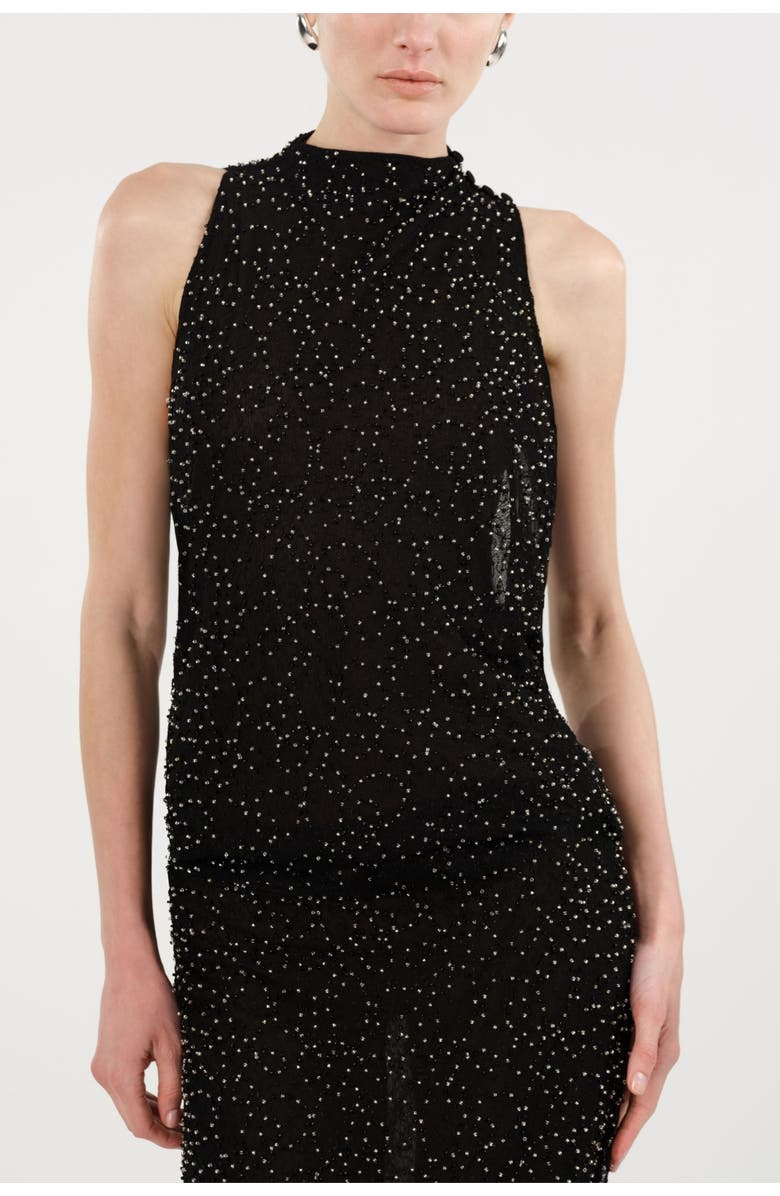 Nocturne Stone-Embellished Maxi Dress, Alternate, color, Black