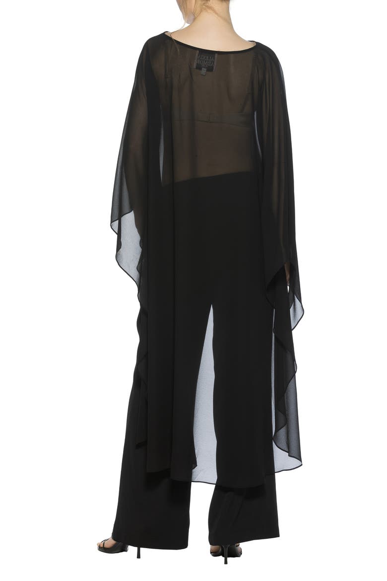 Junia Cover-Up High-Low Chiffon Top, Alternate, color, BLACK