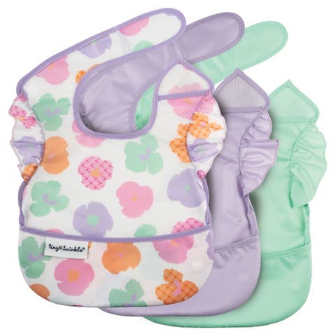 Mess-Proof and Waterproof Baby Food  BPA-Free Bib w/Adjustable Closure 3pc - Solids