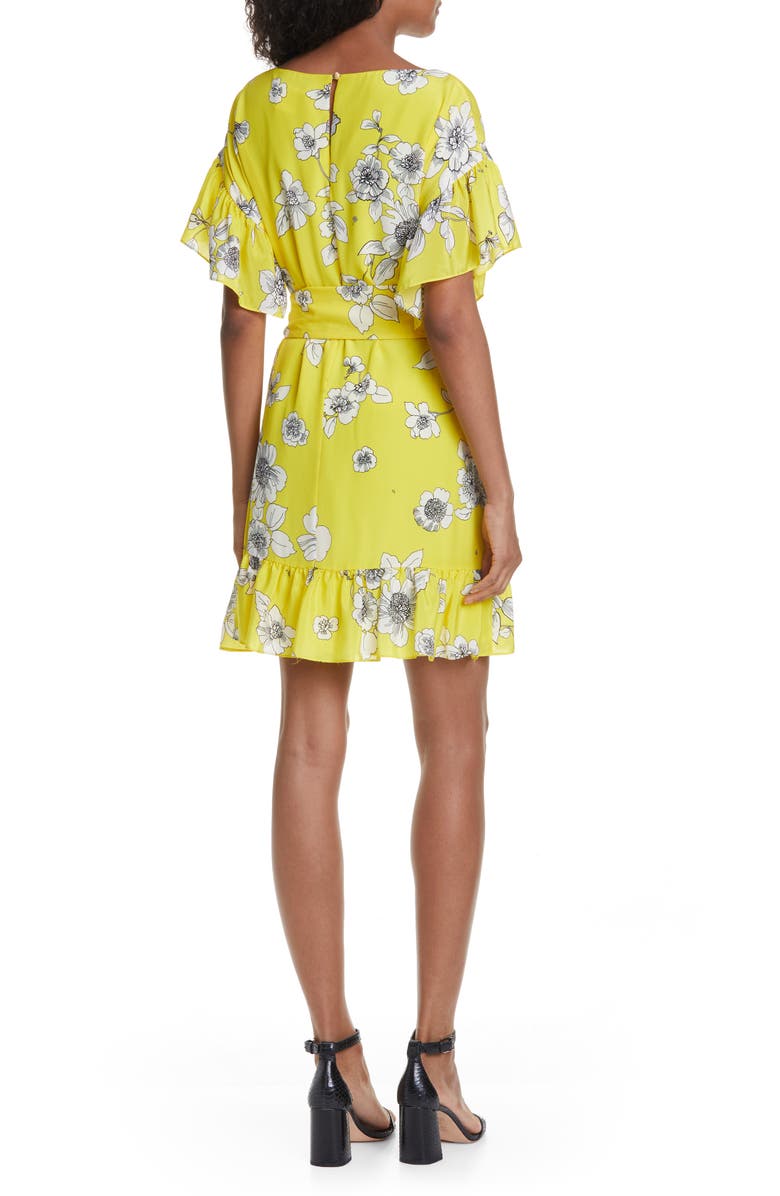 Alice + Olivia Ellamae Ruffle Sleeve Dress, Alternate, color, 