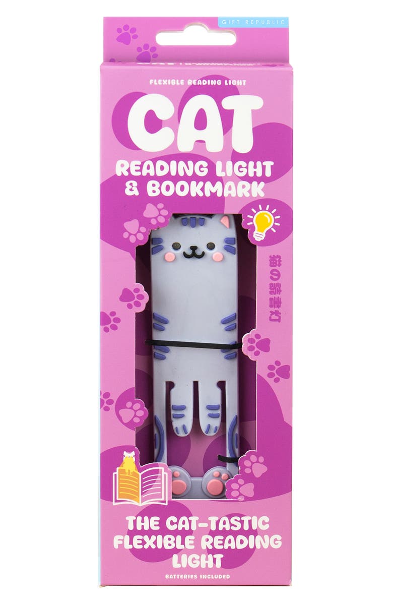 GIFT REPUBLIC Cat Reading Light & Bookmark, Main, color, Assorted