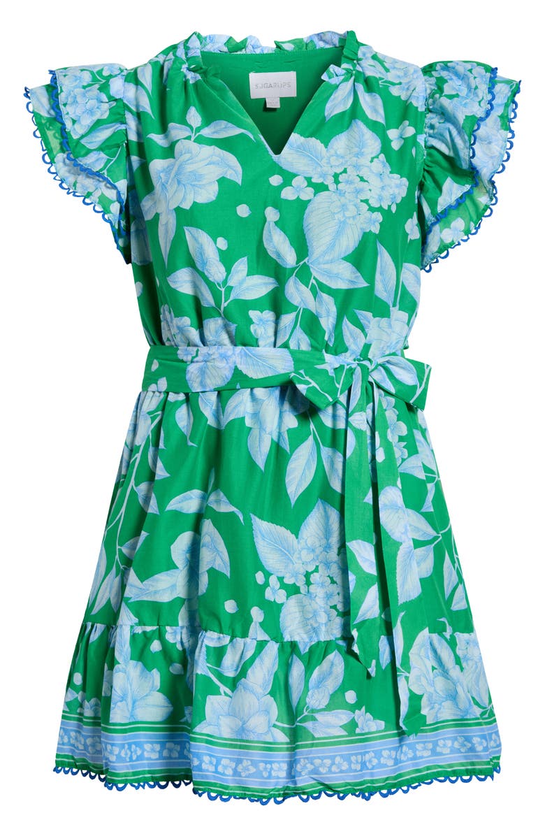 SUGARLIPS Verbena Floral Eriny Ruffle Minidress, Main, color,