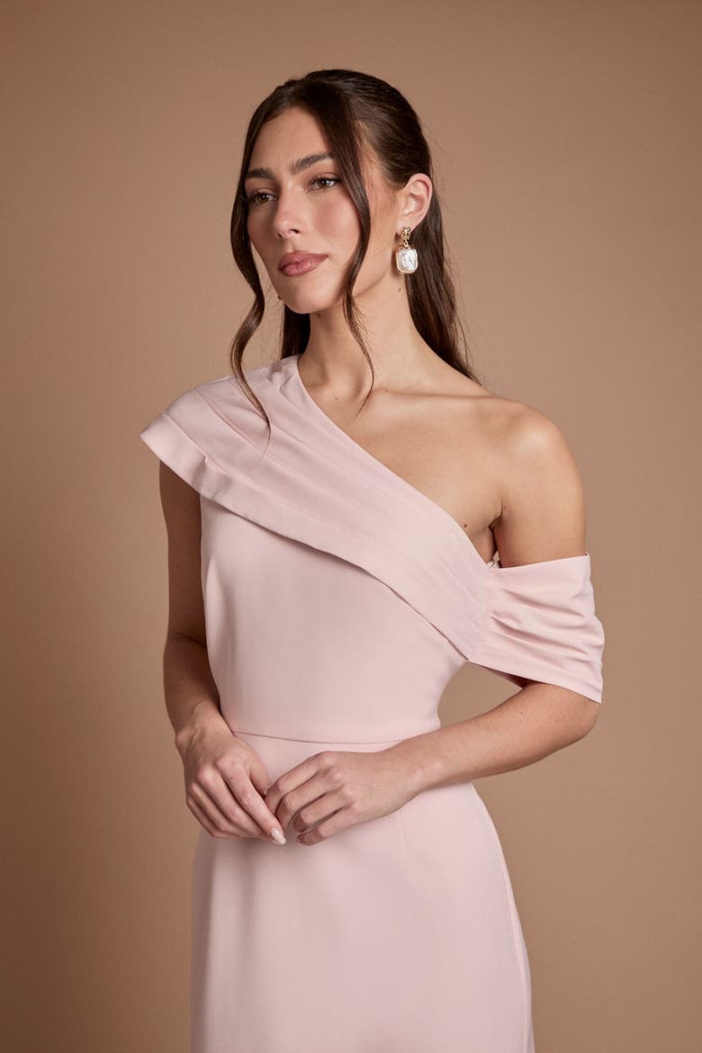 One-Shoulder Asymmetric Maxi Dress, Alternate, color, Blush