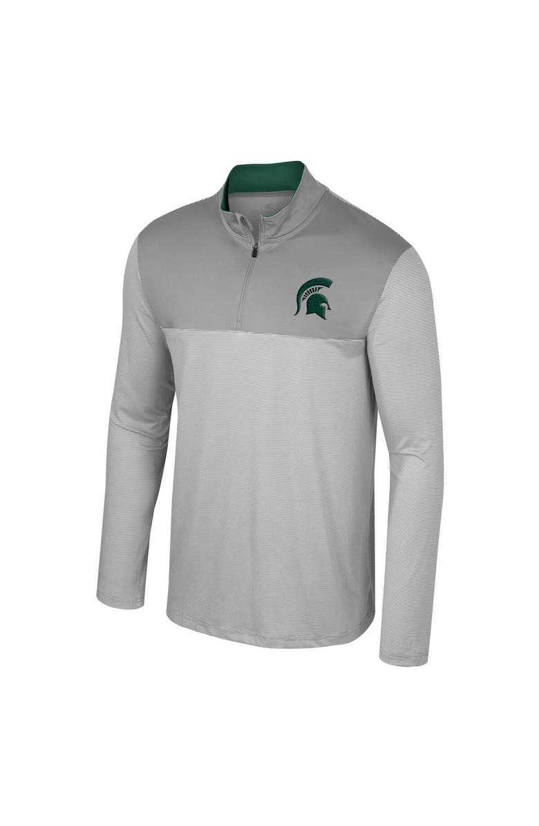 COLOSSEUM Men's Colosseum Gray Michigan State Spartans Tuck Quarter-Zip Top, Alternate, color, Gray
