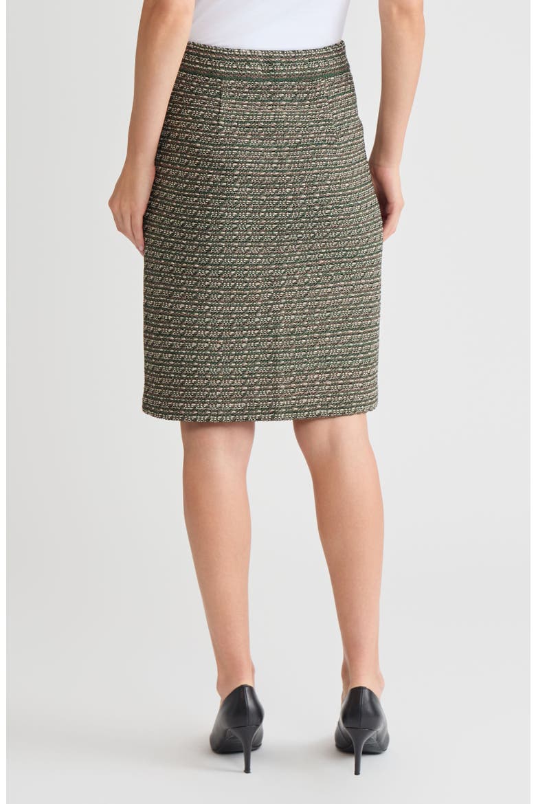 Straight Tweed Knit Skirt, Alternate, color, Dark Ivy/Midnight Umber