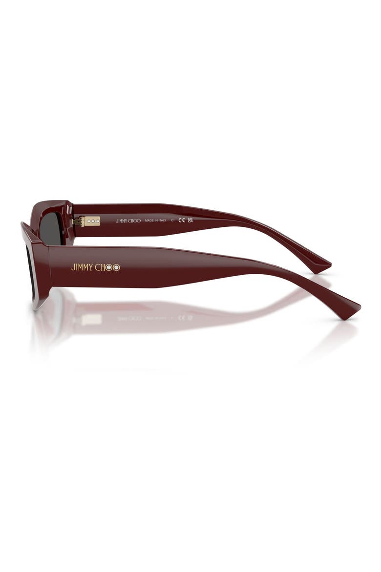 53mm Irregular Sunglasses, Alternate, color, CRANBERRY / DARK GREY