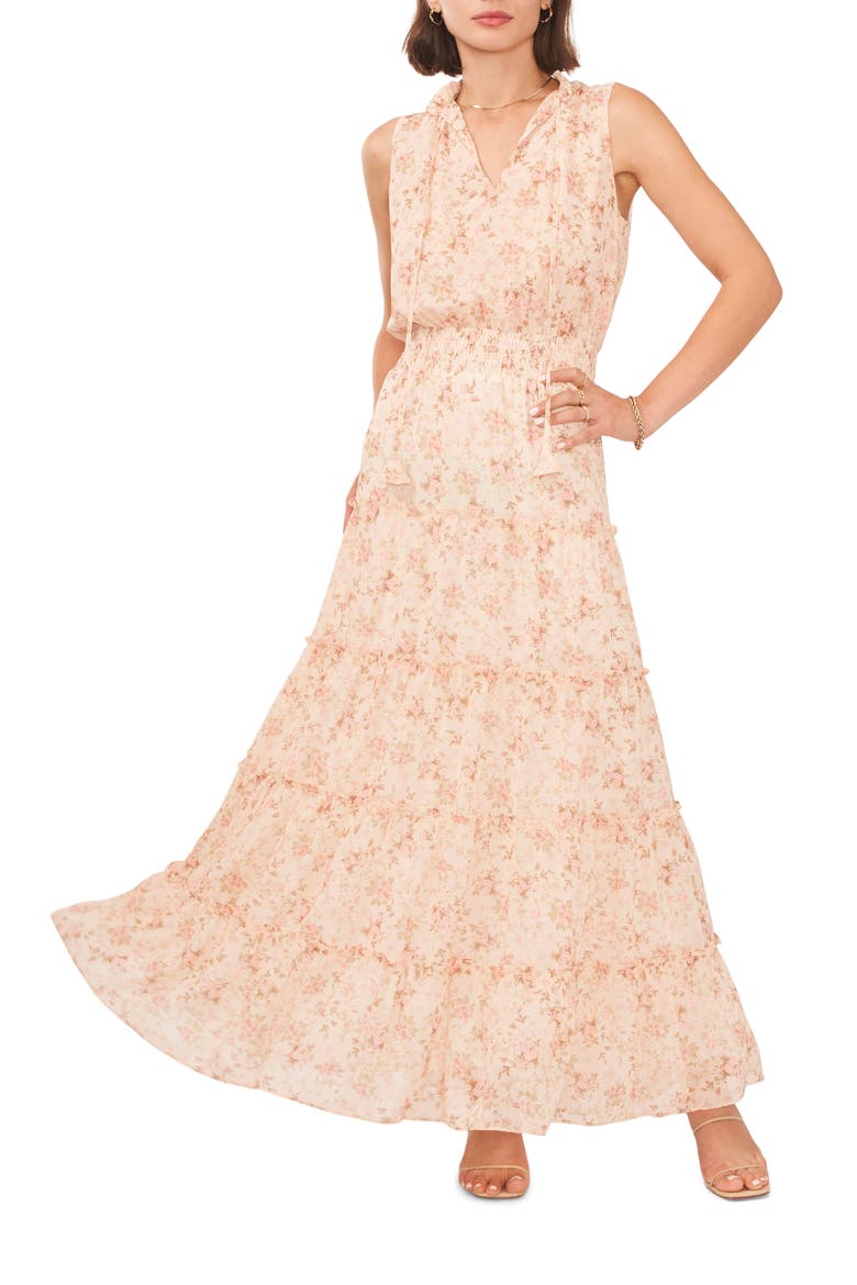 Sleeveless Tiered Maxi Dress, Main, color, PETAL PINK