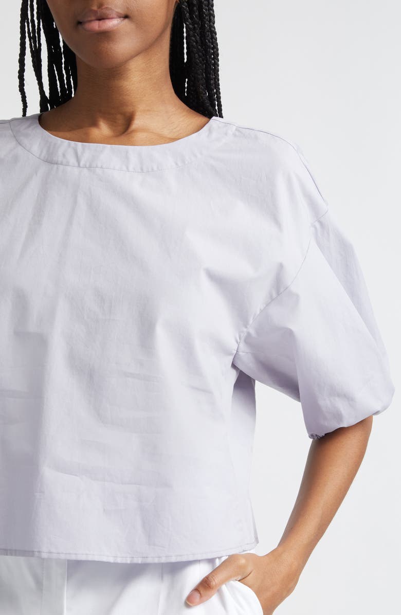 Giorgio Armani Popeline Boxy Cotton Top, Alternate, color, Lilac
