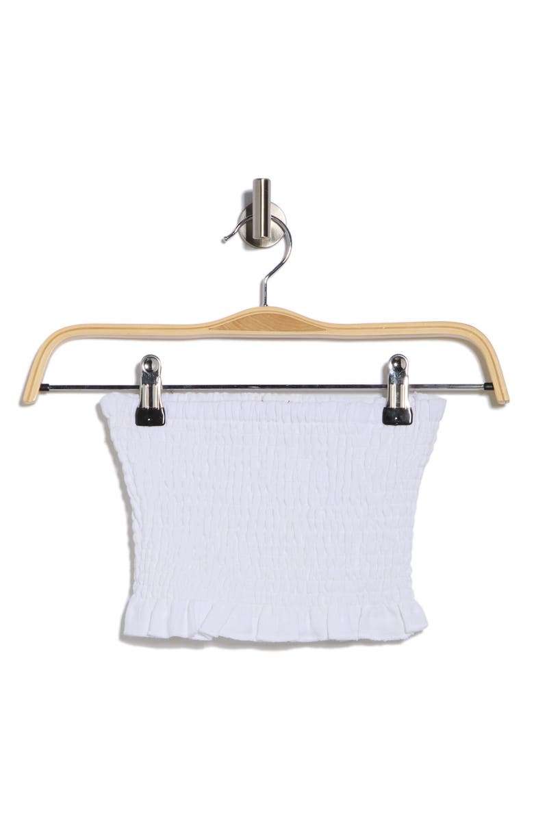 Vitamin A<sup>®</sup> Nya Smocked Bandeau Cover-Up Top, Alternate, color, White