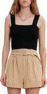 maje Knitted crop top with straps