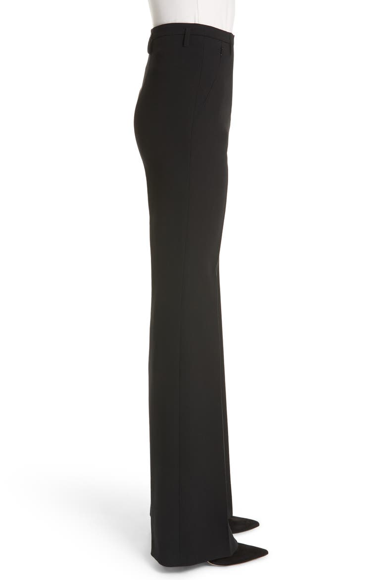 Farrah Stretch Wool Flare Pants, Alternate, color, BLACK