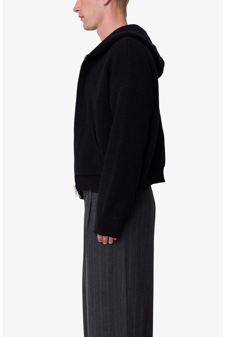 Hooded Zip Cardigan, Alternate, color, BLACK