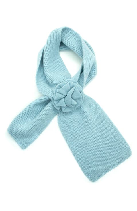 Cashmere loop scarf with flower