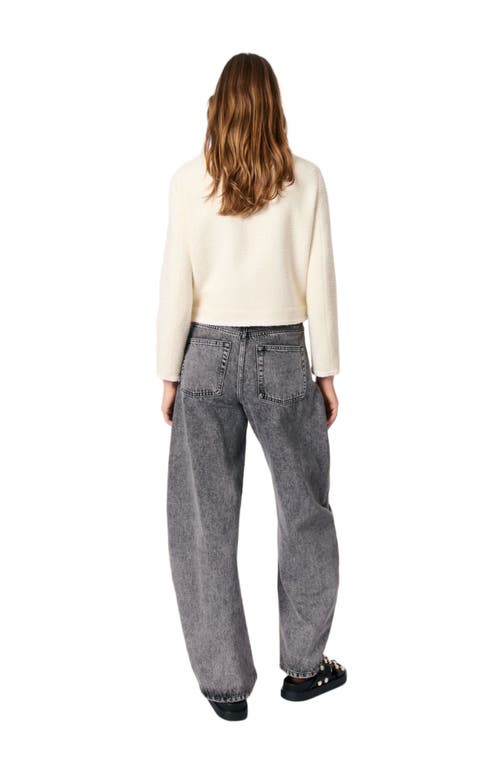 Maje Short Tweed Jacket In Ecru