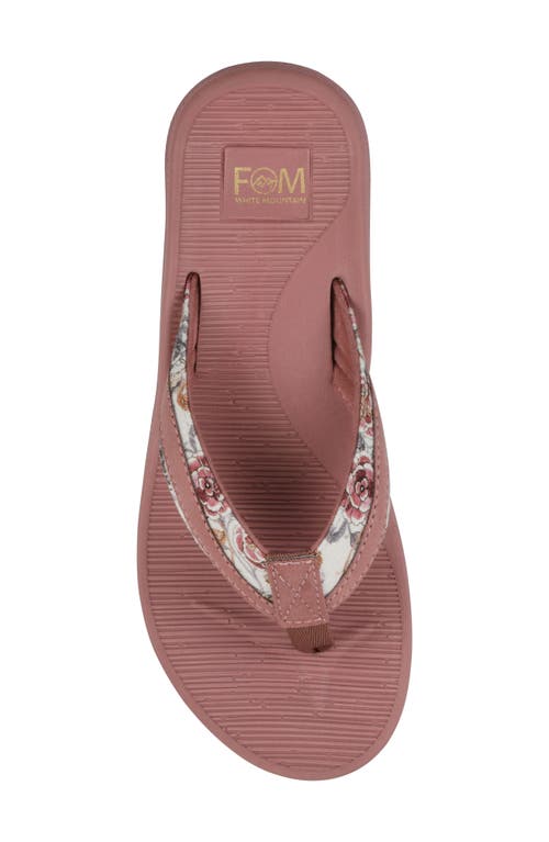 Cliffs By White Mountain Bays Flip Flop Sandal In Blush Floral Print