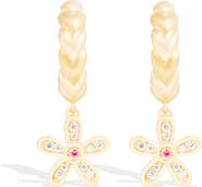 Campbell + Charlotte Juju Flower Charm Huggie