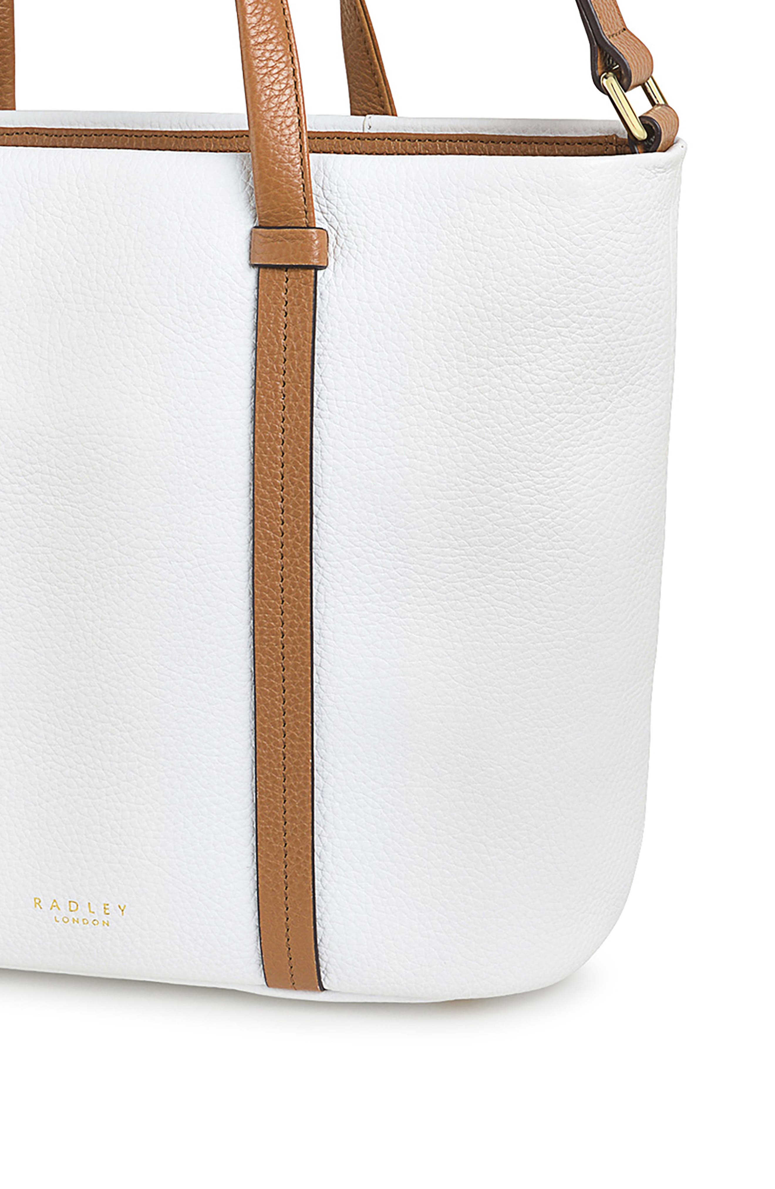 Radley Farringdon Pebbled Leather Tote Bag, Alternate, color, Bright White