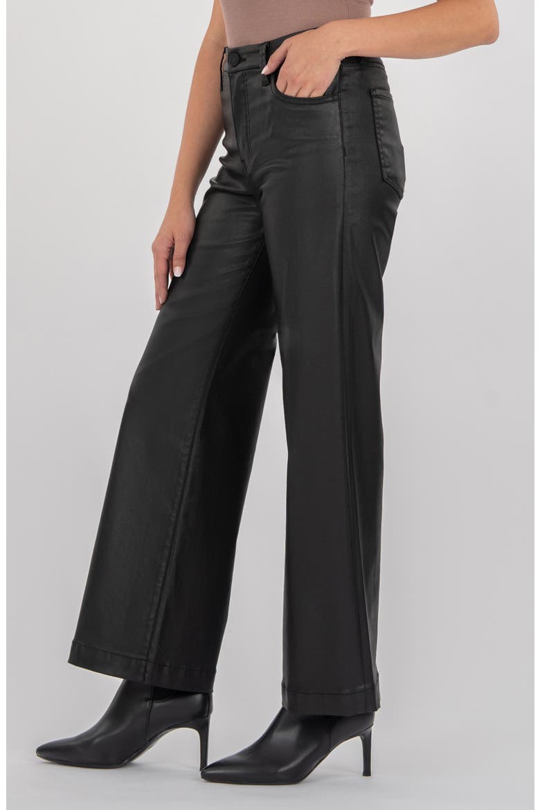 Meg Coated High Rise Wide Leg Jeans, Alternate, color, BLACK