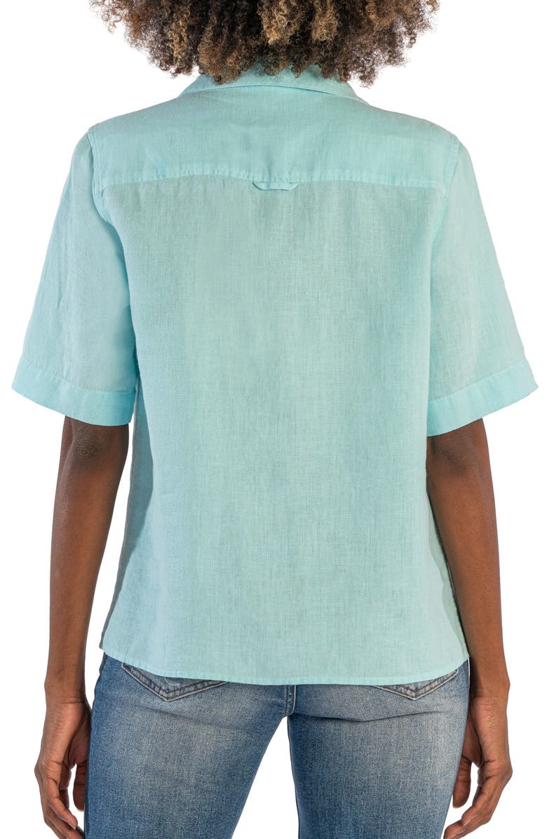 KUT from the Kloth Josie Linen Short Sleeve Camp Shirt, Alternate, color,
