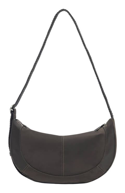 Braid Faux Leather Crossbody Bag