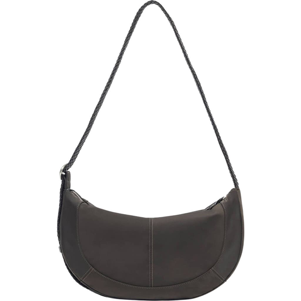 Oryany Braid Faux Leather Crossbody Bag In Gray