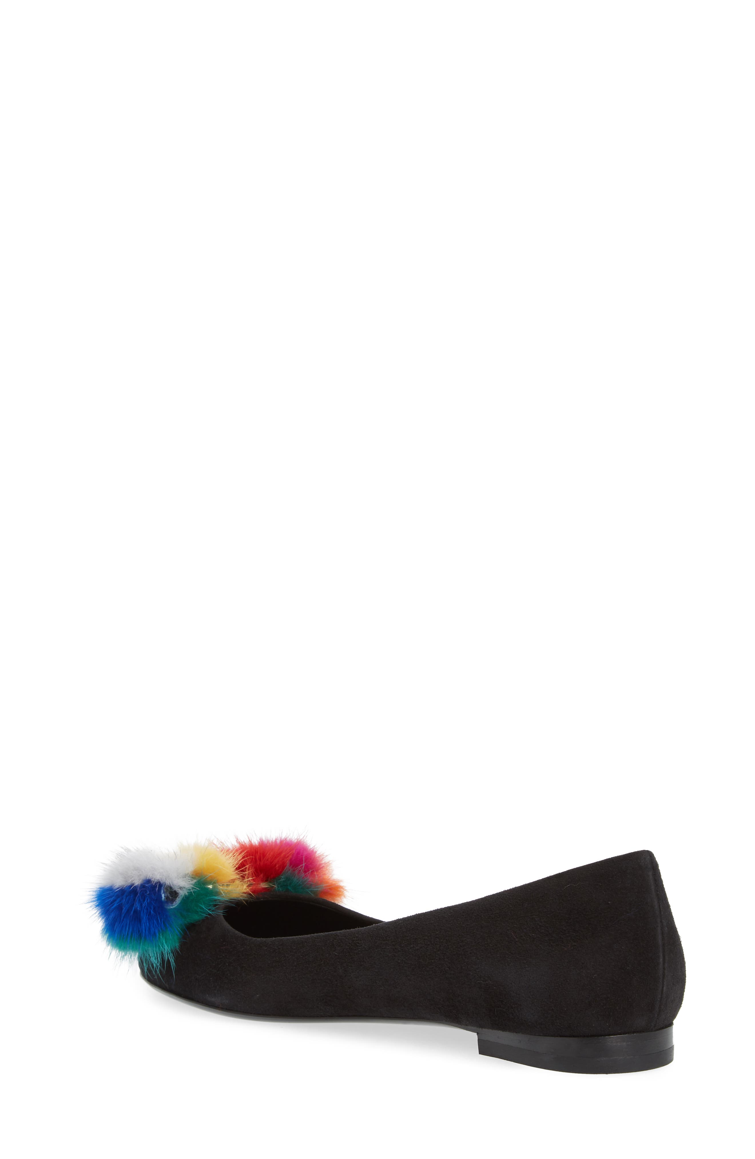 FERRAGAMO Salvatore Ferragamo Varina Genuine Mink Fur Flat, Alternate, color, 