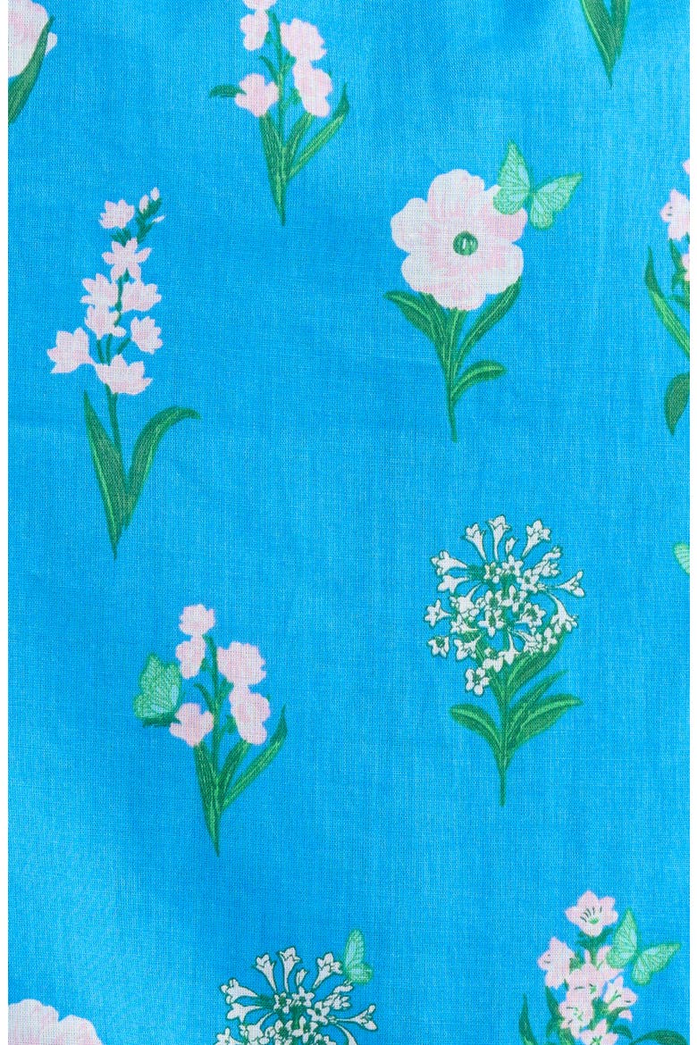 Jazleen Floral Print Midi Dress, Alternate, color, BLUE-WHITE-GREEN