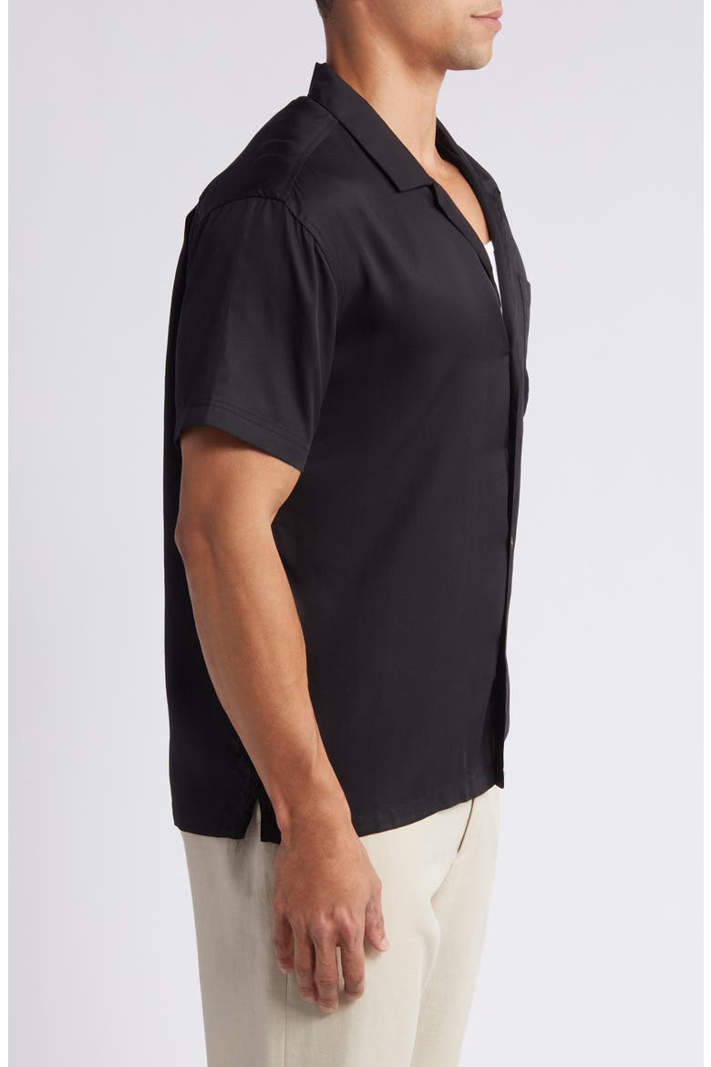 Yin & Yan Short Sleeve Button-Up Camp Shirt, Alternate, color, BLACK