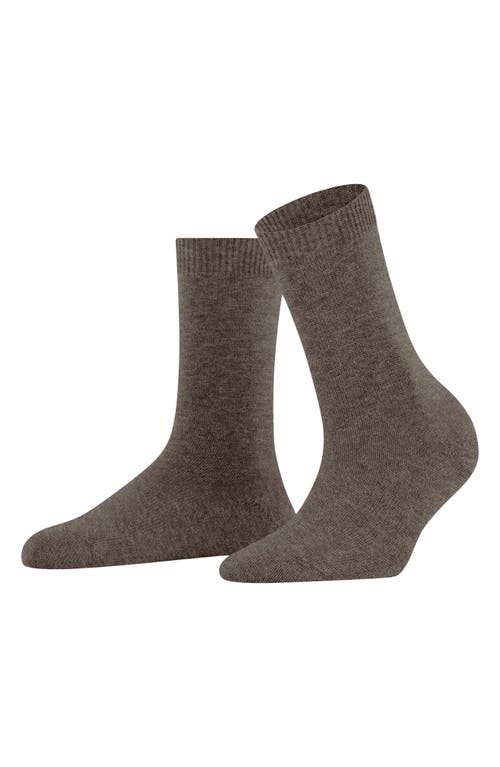 Falke Cosy Crew Socks In Brown
