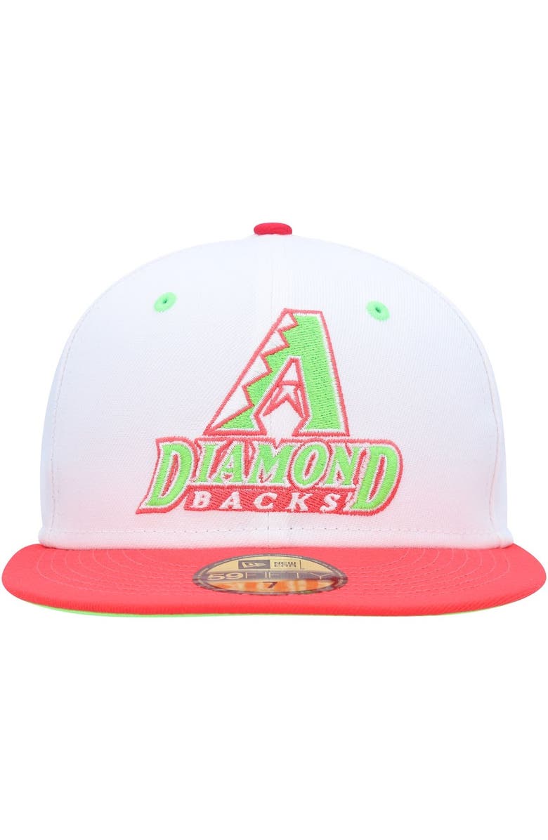 New Era Men's New Era White/Coral Arizona Diamondbacks 1998 Inaugural Season Strawberry Lolli 59FIFTY Fitted Hat, Alternate, color, 
