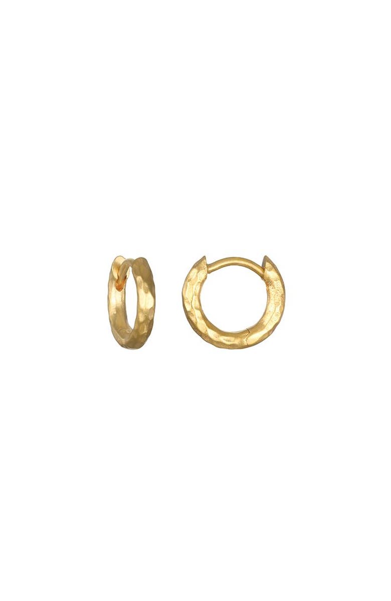 Satya Jewelry Textured Gold Small Hoop Earrings, Main, color, Gold