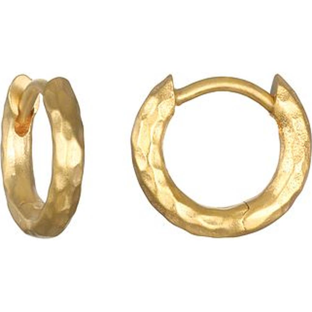 Satya Jewelry Textured Gold Small Hoop Earrings In Gold