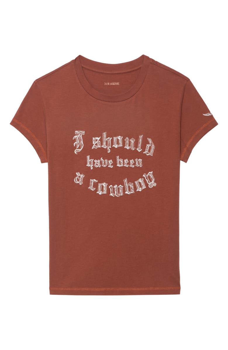 Zadig & Voltaire Walk Cowboy Embroidered T-Shirt, Alternate, color, 