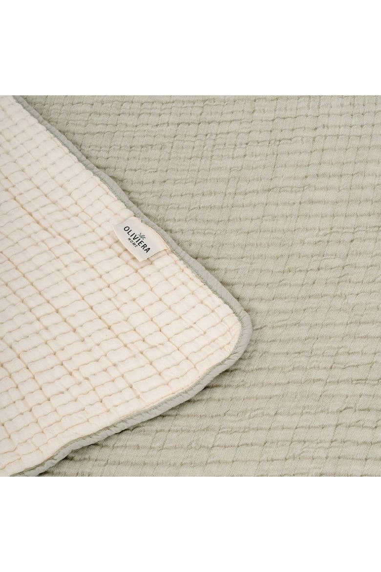 Soho Supersoft 4-Layer Cotton Gauze Quilt, Alternate, color, Sage Green