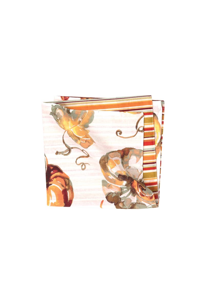 Watercolor Pumpkin 100% Cotton Set of 6 Cloth Napkins, Main, color, Orange