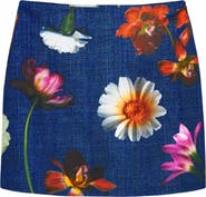 Desigual Floral Print Denim Miniskirt