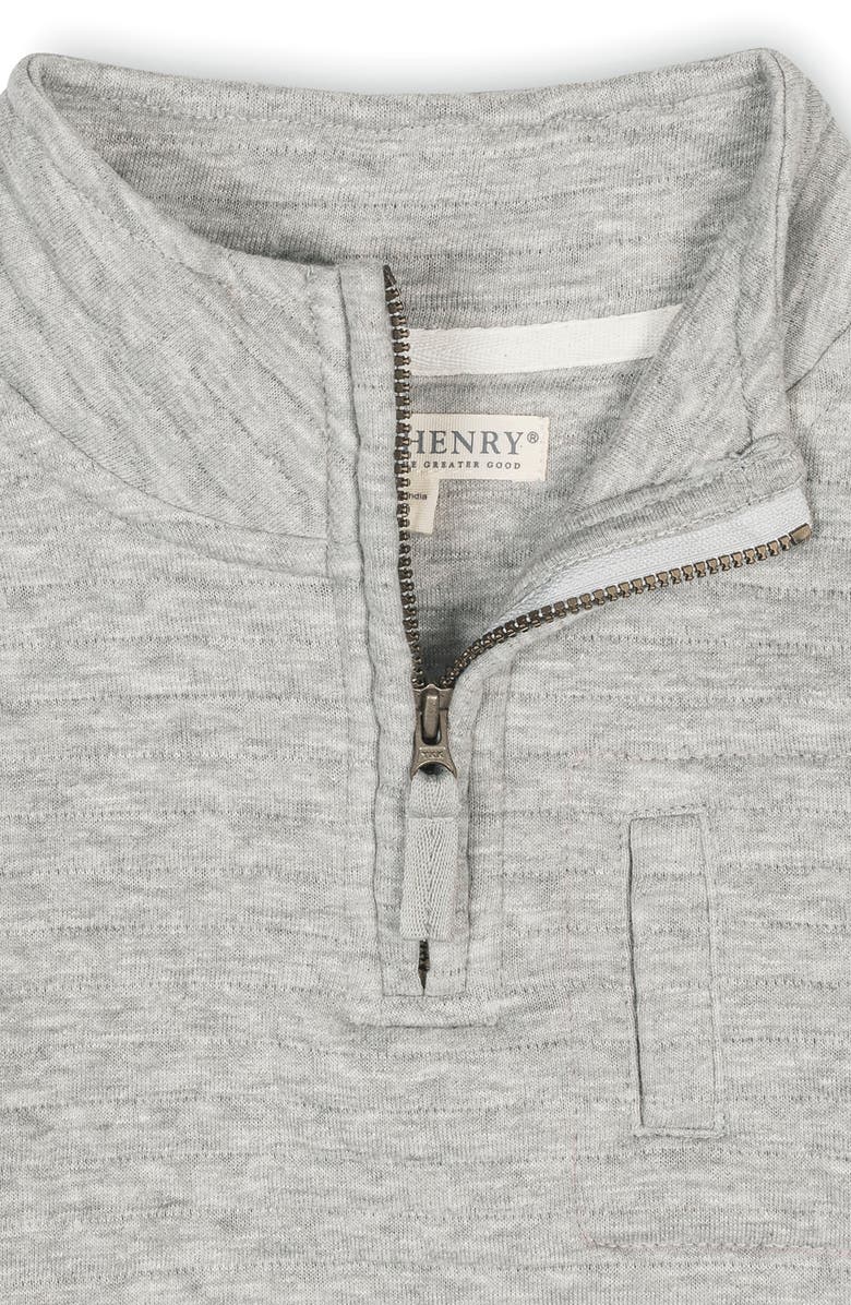 Hope & Henry Kids' Long Sleeve Quilted Half Zip Pullover with Pocket, Alternate, color, Quilted Light Gray Heather