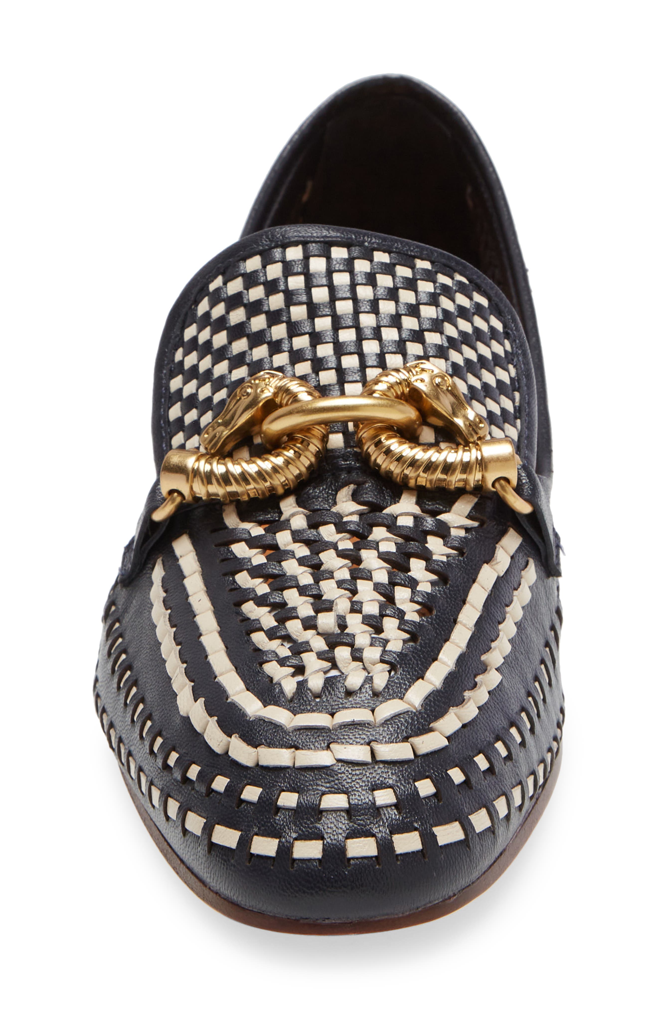 Jessa Leather Loafer, Alternate, color, PERFECT NAVY / REAM / GOLD