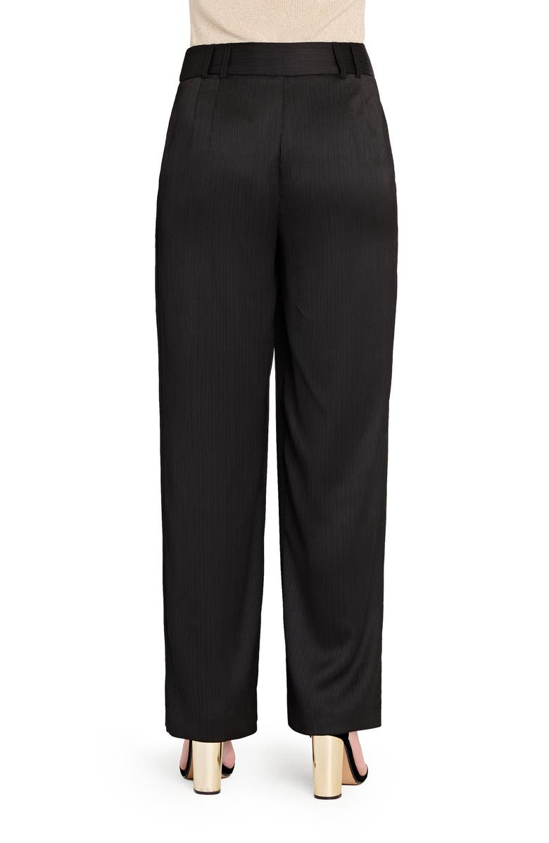 Tahari ASL Crinkled Satin Wide Leg Pants, Alternate, color, Black